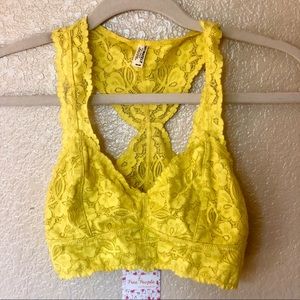 Free People yellow lace bralette
